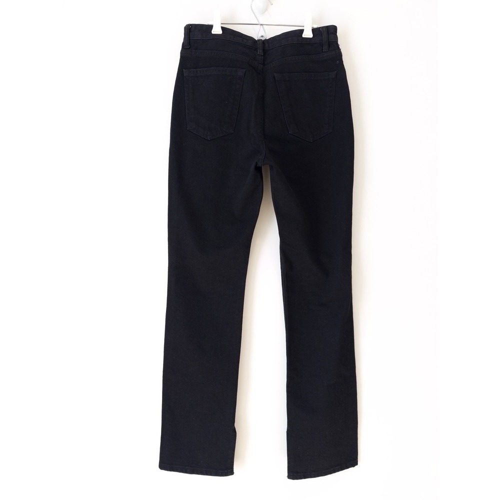 ZARA Black High Waisted Split Hem Straight Leg Denim Jeans, Size 6 US, EUC - Picture 3 of 10